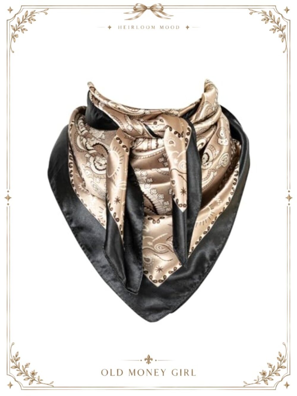 Satin Paisley Bandana Headband Neck Scarf Western Cowboy 35 Inch